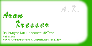 aron kresser business card